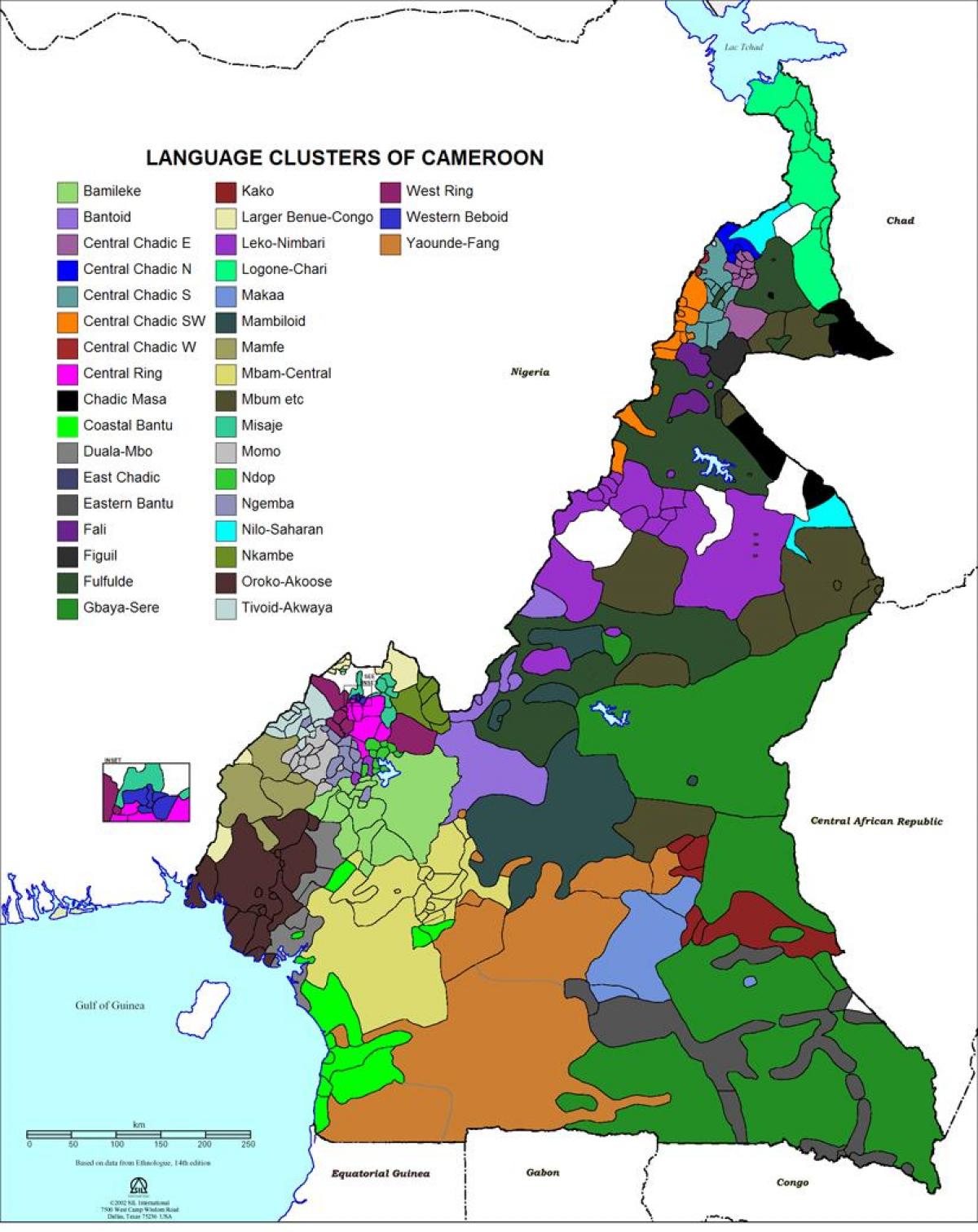 Mapa ng mga wika sa Cameroon