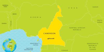 Mapa ng Cameroon at mga nakapaligid na mga bansa