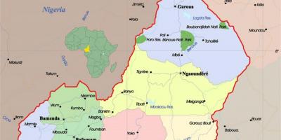 Cameroon mapa na may mga lungsod