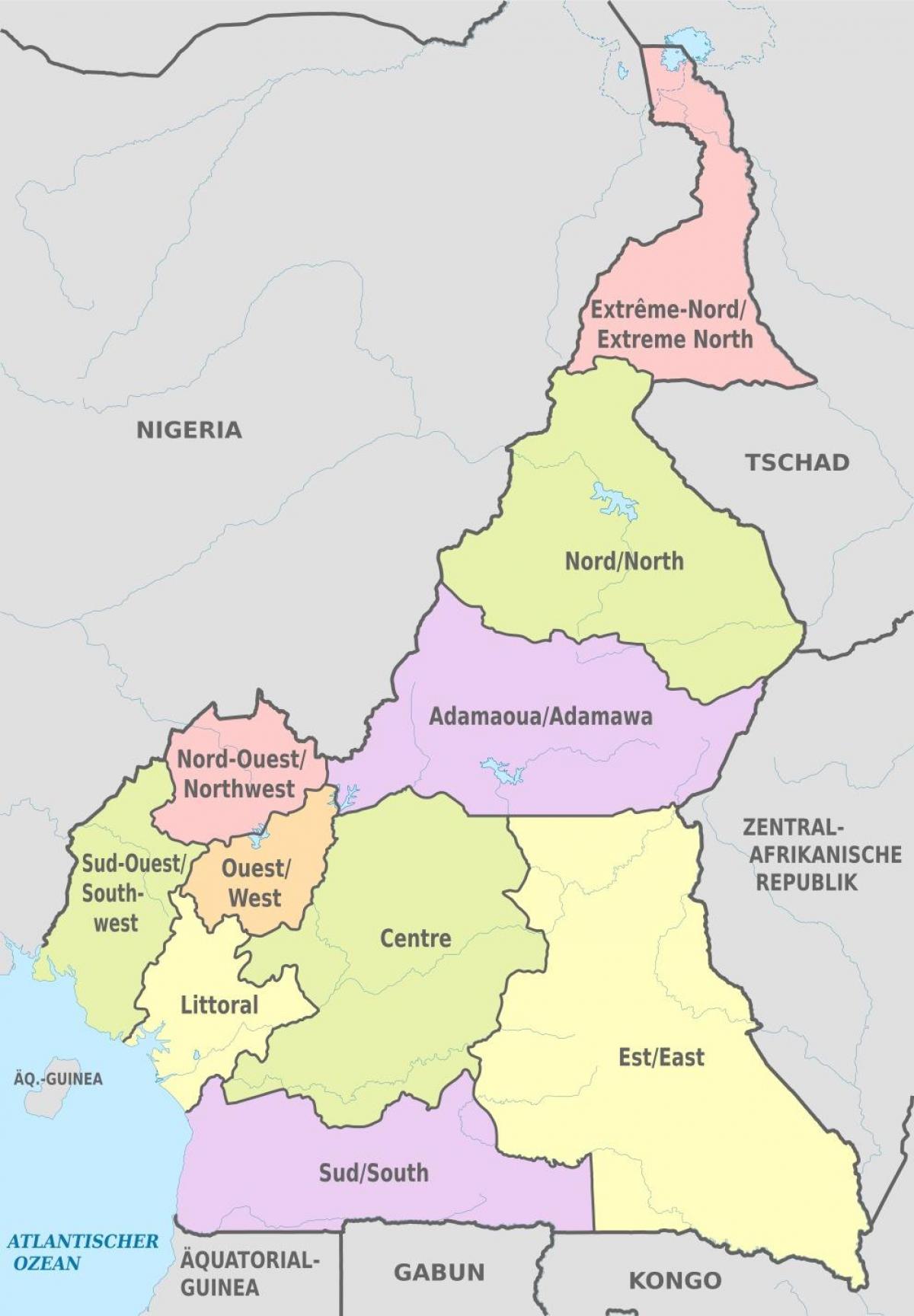 Mapa ng administrative Cameroon