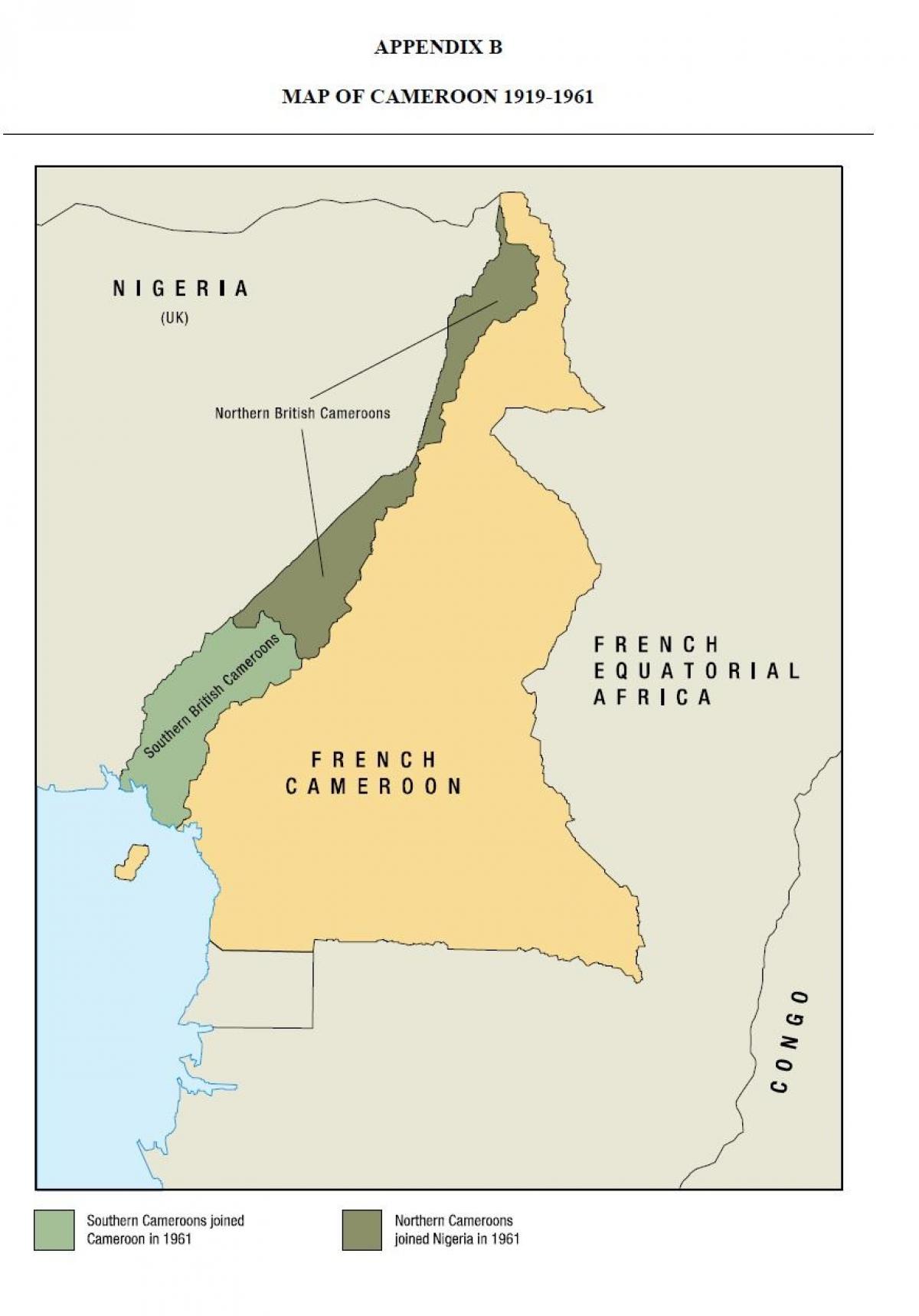Mapa ng uno estado ng Cameroon